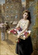 Augustus Earle A street flower seller oil painting on canvas